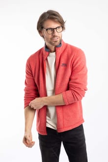 Shires Full Zip Grid Fleece Barberry Red Marl