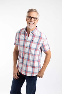 Angeles Short Sleeve Check Shirt White