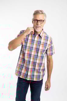 Judd Short Sleeve Check Shirt Light Cream