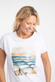 Walking Club Front Print Graphic T-Shirt White