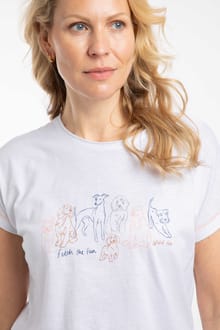 Fetch Front Print Graphic T-Shirt White