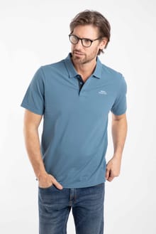 Miles Pique Polo Shirt Faded Blue