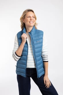 Atissa Lightweight Padded Gilet Washed Blue