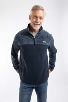 Gilbert 1/4 Zip Printed Microfleece Navy