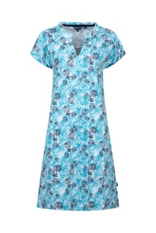 Suffolks Printed Jersey Dress Ocean Blue