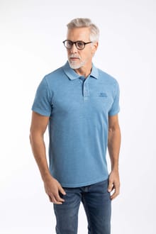 Indy Slub Polo Shirt Washed Blue