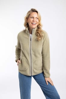 Lucille Lightweight Full Zip Borg Fleece Laurel Green