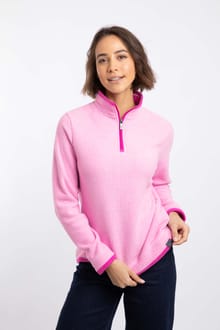 Beye 1/4 Zip Grid Fleece Azalea