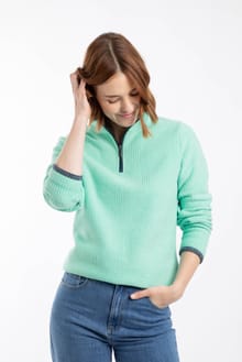 Beye 1/4 Zip Grid Fleece Bevelled Glass