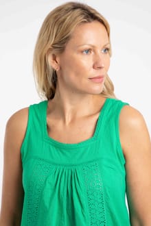 Chelle Square Neck Jersey Vest Gum Drop Green