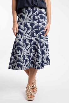 Romaro Printed Jersey Midi Skirt Ink