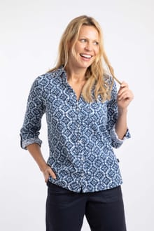 Syona Double Cloth Printed Shirt Twilight
