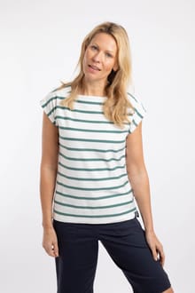 Bowe Striped Jersey T-Shirt Mineral Blue