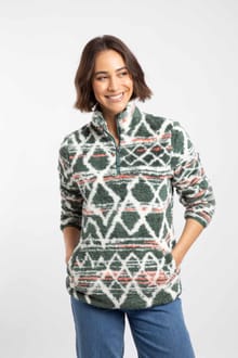 Madeleine 1/4 Zip Printed Plush Fleece