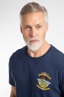 Cod and Chips Back Print Artist T-Shirt Dark Blue