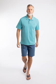 Rayburn Cotton Flat Front Shorts Faded Blue