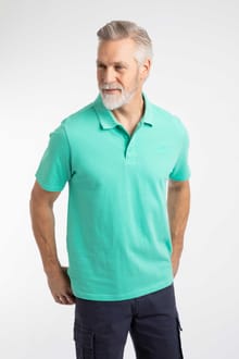 Giles Pique Polo Shirt Aqua Marine