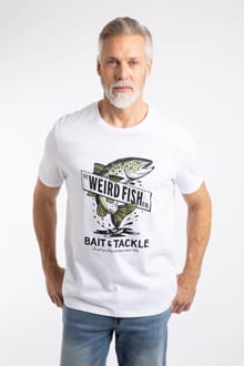 Bait and Tackle Front Print Graphic T-Shirt White