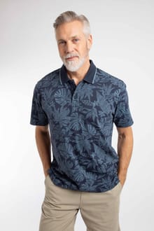 Sarat Printed Polo Shirt Blue Mirage