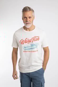South Coast Front Print Graphic T-Shirt Dusty White
