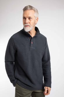 Sandon Button Neck Macaroni Sweatshirt Navy