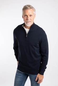 Blaine Fine Knit 1/4 Zip Jumper Midnight