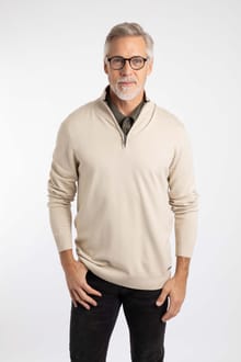 Blaine Fine Knit 1/4 Zip Jumper Oyster