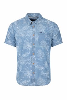 Russell Printed Chambray Short Sleeve Shirt Denim