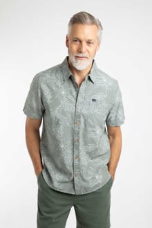 Russell Printed Chambray Short Sleeve Shirt Woodland Sage