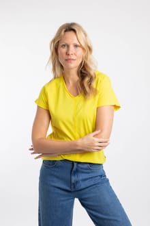 Milne Jersey Dobby T-Shirt Yellow Iris