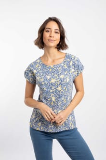 Paw Paw Printed Jersey T-Shirt Faded Blue