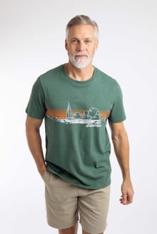Nautical Sky Front Print Graphic T-Shirt Dusky Green