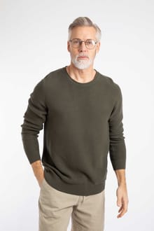 Rhett Crew Neck Knitted Jumper Fir Green