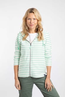Catalina Striped Full Zip Hoodie Apple Mint