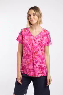 Solle Printed Blouse Hot Pink