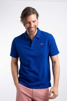 Miles Pique Polo Shirt Mazarine Blue