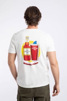 Old Speckled Fin Back Print Artist T-Shirt Marshmallow