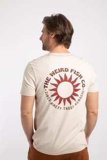 Sun Beam Back Print Graphic T-Shirt Egg Shell