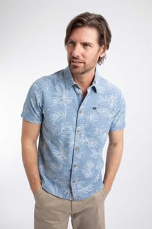 Russell Printed Chambray Short Sleeve Shirt Denim
