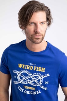 Cast Off Front Print Graphic T-Shirt Mazarine Blue