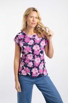 Paw Paw Printed Jersey T-Shirt Fuchsia Punch