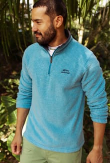 Newark 1/4 Zip Grid Fleece Sky Blue