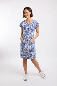 Tallahassee Printed Jersey Dress Blue Sapphire