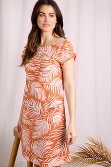 Orlando Linen Rich Pocket Dress Orange