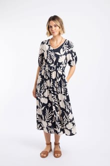 Dilsha Printed Midi Dress Nightshade