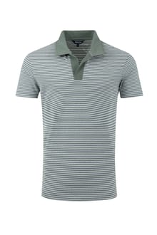 Virgil Striped Polo Shirt Woodland Sage