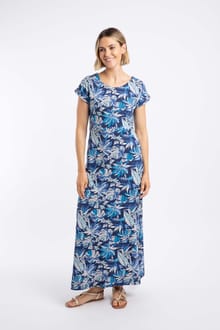 Mirren Printed Maxi Dress Blue Indigo