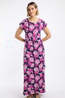 Mirren Printed Maxi Dress Fuchsia Punch