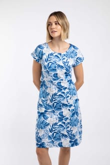 Tallahassee Printed Jersey Dress Estate blue
