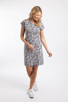 Tallahassee Printed Jersey Dress Navy